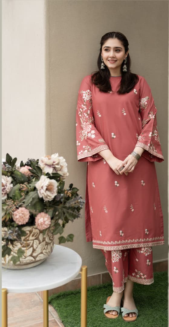 PINK PEARL EMBROIDERY 2 PC